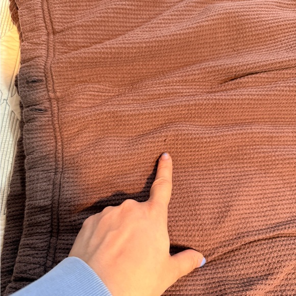 Aerie Waffle Knit Pajama Pants - Blue and Brown Bundle - Picture 4 of 9